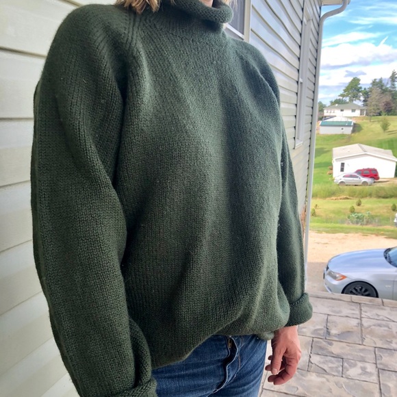 J.Crew green wool turtleneck sweater - Picture 4 of 7